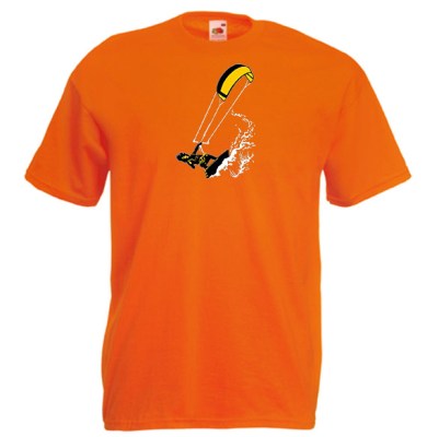 ΠΟΡΤΟΚΑΛΙ  t-shirt FRUIT OF THE LOOM με στάμπα WINDSURFING